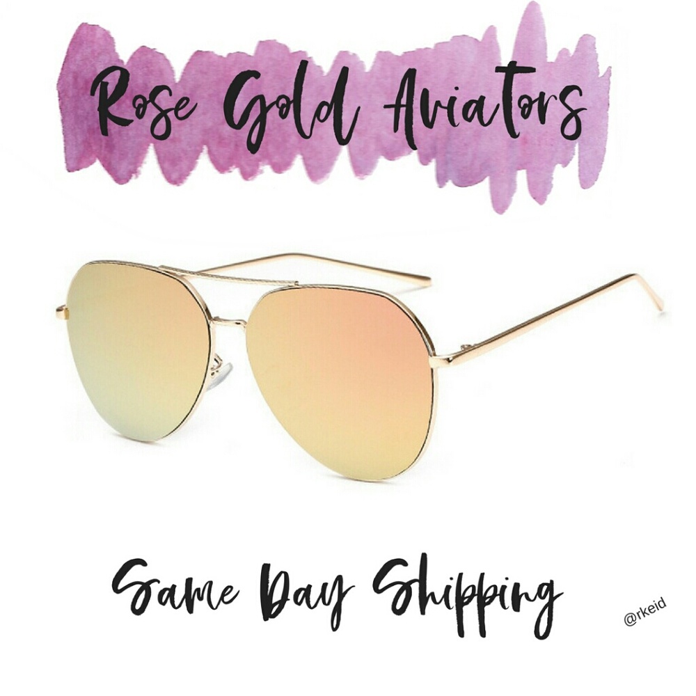 Rose Gold Aviator Sunglasses